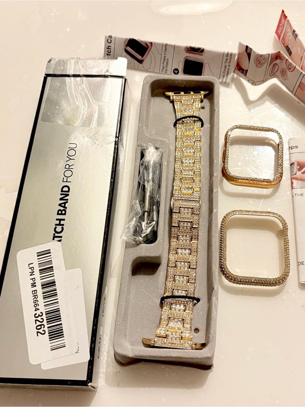 Gold Crystal Apple Watch Band and Bumper Case Set - MPN
2352W